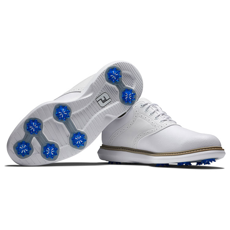  FootJoy FJ Traditions 57903 Golf Shoes (White/White) All Day Comfort In A Modern Classic Style
