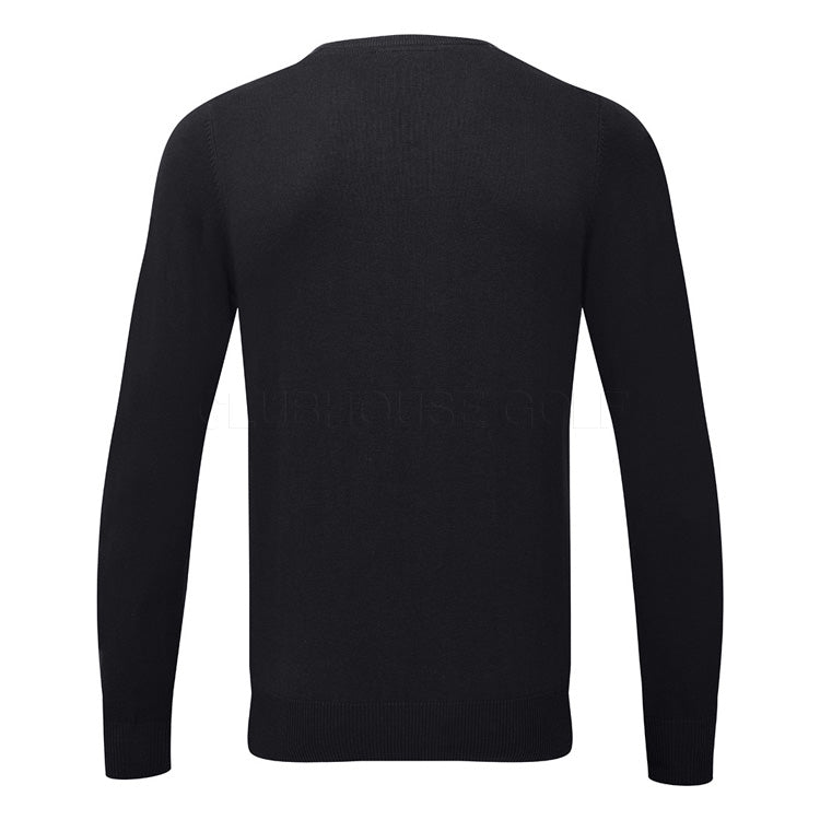  Glenmuir Eden V-Neck Cotton Golf Sweater (Black) Soft Lightweight Cotton For Comfortable Feel