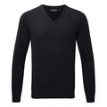  Glenmuir Eden V-Neck Cotton Golf Sweater (Black) Soft Lightweight Cotton For Comfortable Feel