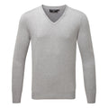  Glenmuir Eden V-Neck Cotton Golf Sweater (Light Grey) Soft Lightweight Cotton For Comfortable Feel