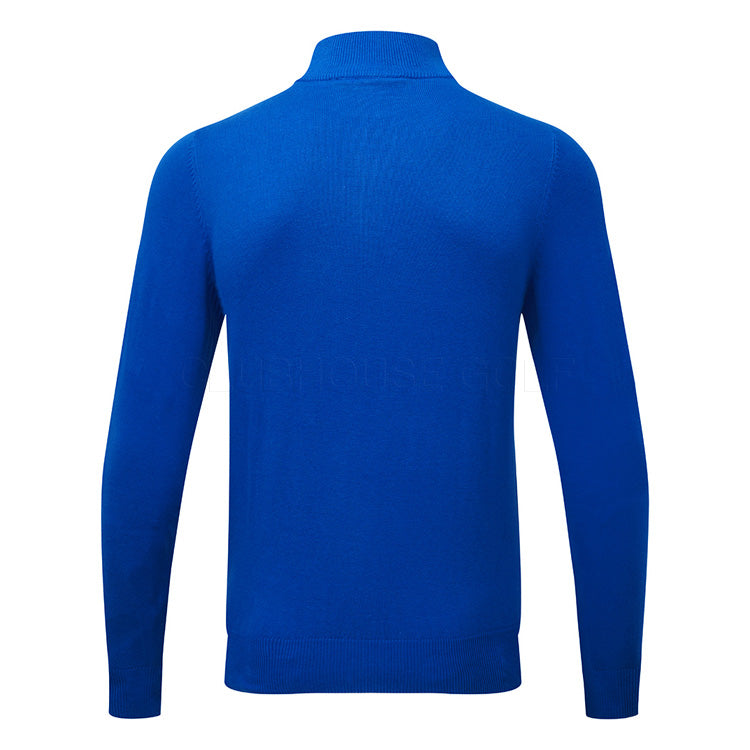  Glenmuir Devon 1/4 Zip Cotton Golf Sweater (Ascot Blue) Soft Lightweight Cotton For Comfortable Feel