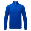  Glenmuir Devon 1/4 Zip Cotton Golf Sweater (Ascot Blue) Soft Lightweight Cotton For Comfortable Feel