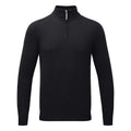  Glenmuir Devon 1/4 Zip Cotton Golf Sweater (Black) Soft Lightweight Cotton For Comfortable Feel