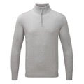  Glenmuir Devon 1/4 Zip Cotton Golf Sweater (Light Grey) Soft Lightweight Cotton For Comfortable Feel