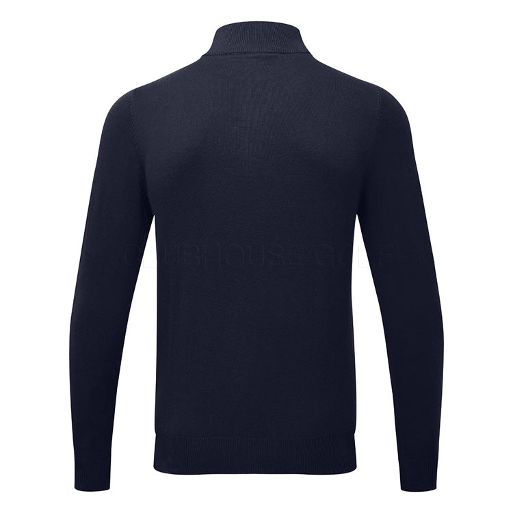  Glenmuir Devon 1/4 Zip Cotton Golf Sweater (Navy) Soft Lightweight Cotton For Comfortable Feel