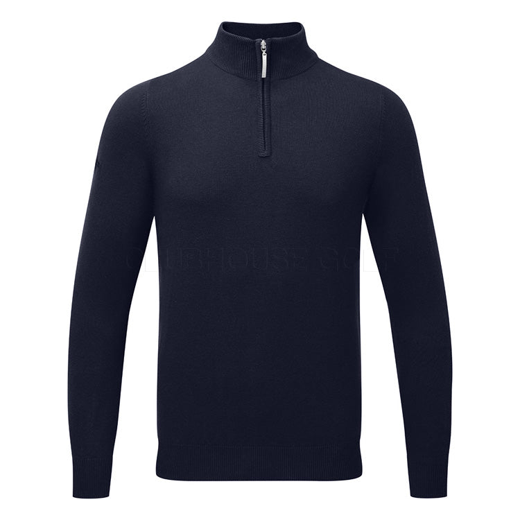  Glenmuir Devon 1/4 Zip Cotton Golf Sweater (Navy) Soft Lightweight Cotton For Comfortable Feel