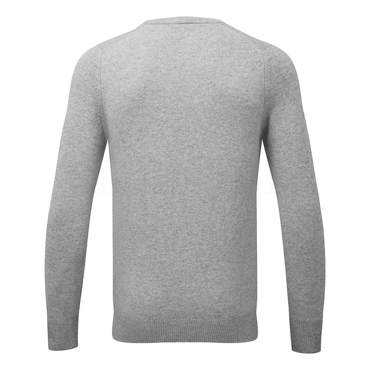  Glenmuir Lomond V-Neck Lambswool Golf Sweater (Light Grey) Incredible Warmth With Pure Knit Lambswool