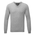  Glenmuir Lomond V-Neck Lambswool Golf Sweater (Light Grey) Incredible Warmth With Pure Knit Lambswool