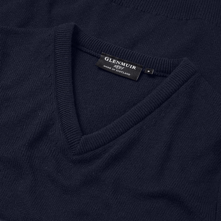 Glenmuir Lomond V-Neck Lambswool Golf Sweater (Navy) Incredible Warmth With Pure Knit Lambswool