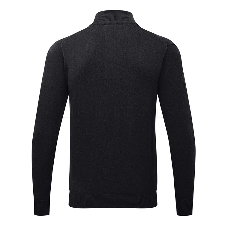  Glenmuir Coll 1/4 Zip Lambswool Golf Sweater (Black) Incredible Warmth With Pure Knit Lambswool