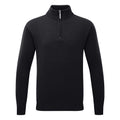  Glenmuir Coll 1/4 Zip Lambswool Golf Sweater (Black) Incredible Warmth With Pure Knit Lambswool