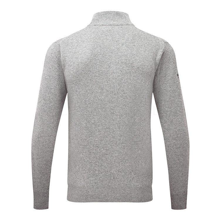  Glenmuir Coll 1/4 Zip Lambswool Golf Sweater (Light Grey) Incredible Warmth With Pure Knit Lambswool