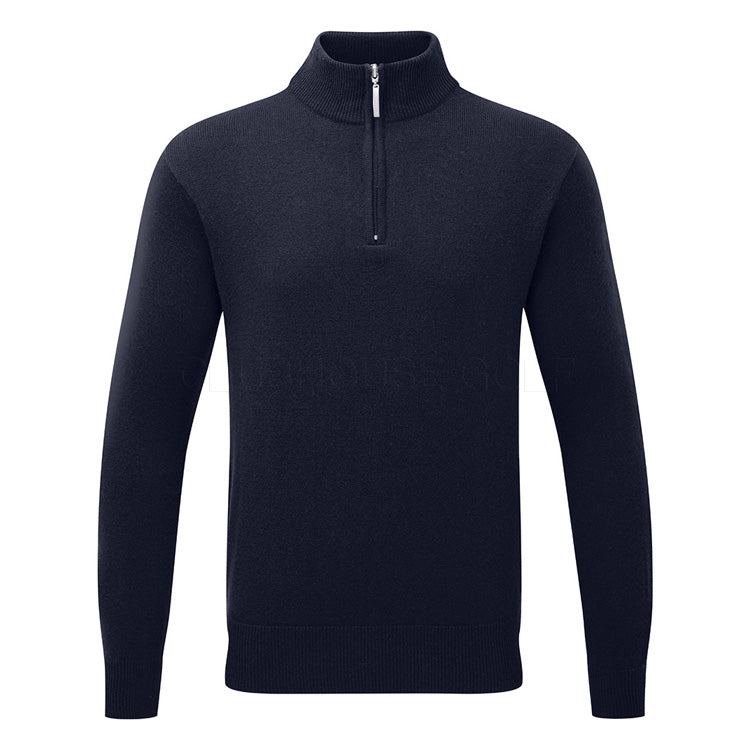  Glenmuir Coll 1/4 Zip Lambswool Golf Sweater (Navy) Incredible Warmth With Pure Knit Lambswool