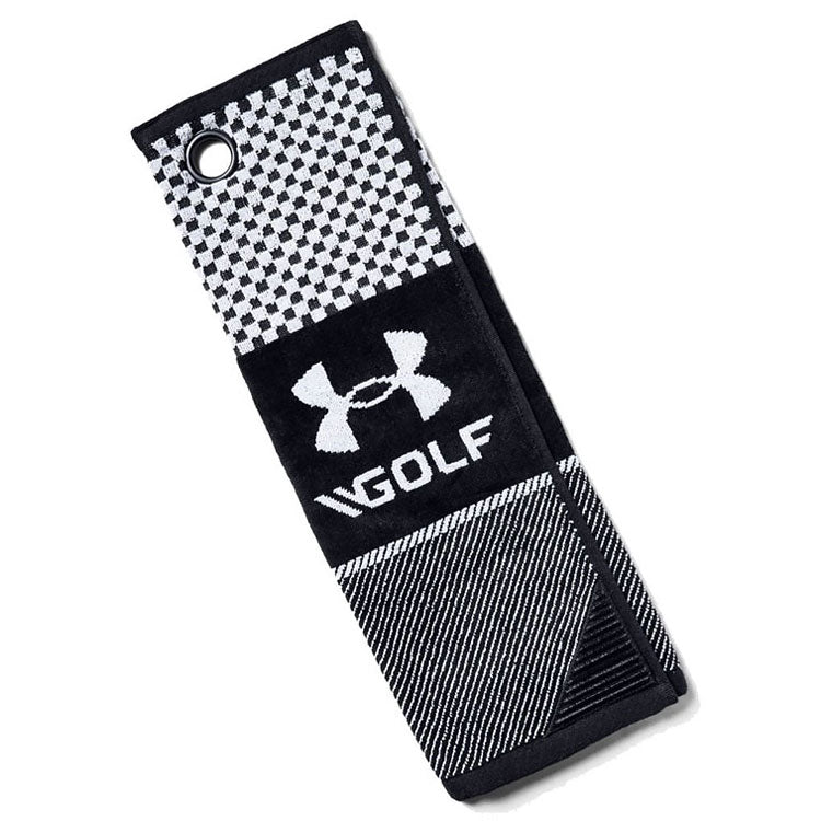  Under Armour Medium Golf Towel (Black/Steel) Tri-Fold Size With Textured Cleaning Section