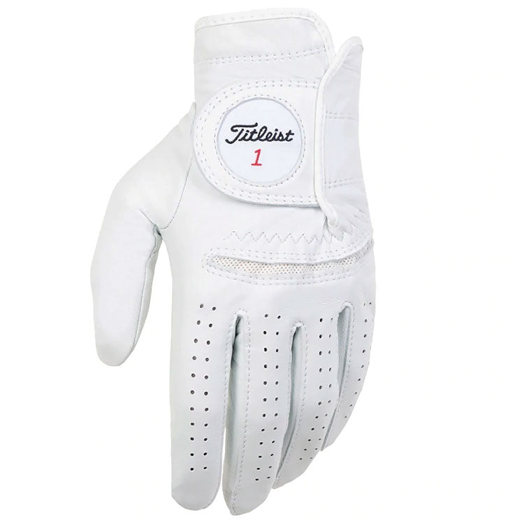  Titleist Perma Soft Golf Glove (White / Right Handed Golfer) Added Support With CoolMax Mesh Panels