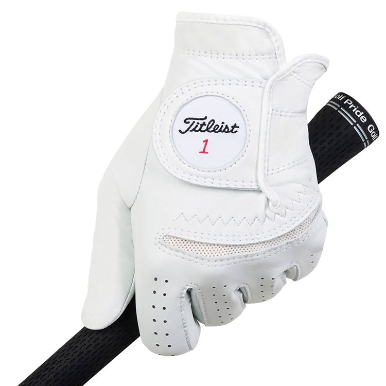  Titleist Perma Soft Golf Glove (White / Left Handed Golfer) Added Support With CoolMax Mesh Panels