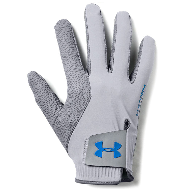  Under Armour Storm Rain Golf Gloves (Pair Pack) (Steel/Royal) Maximum Grip With Water Resistant Finish